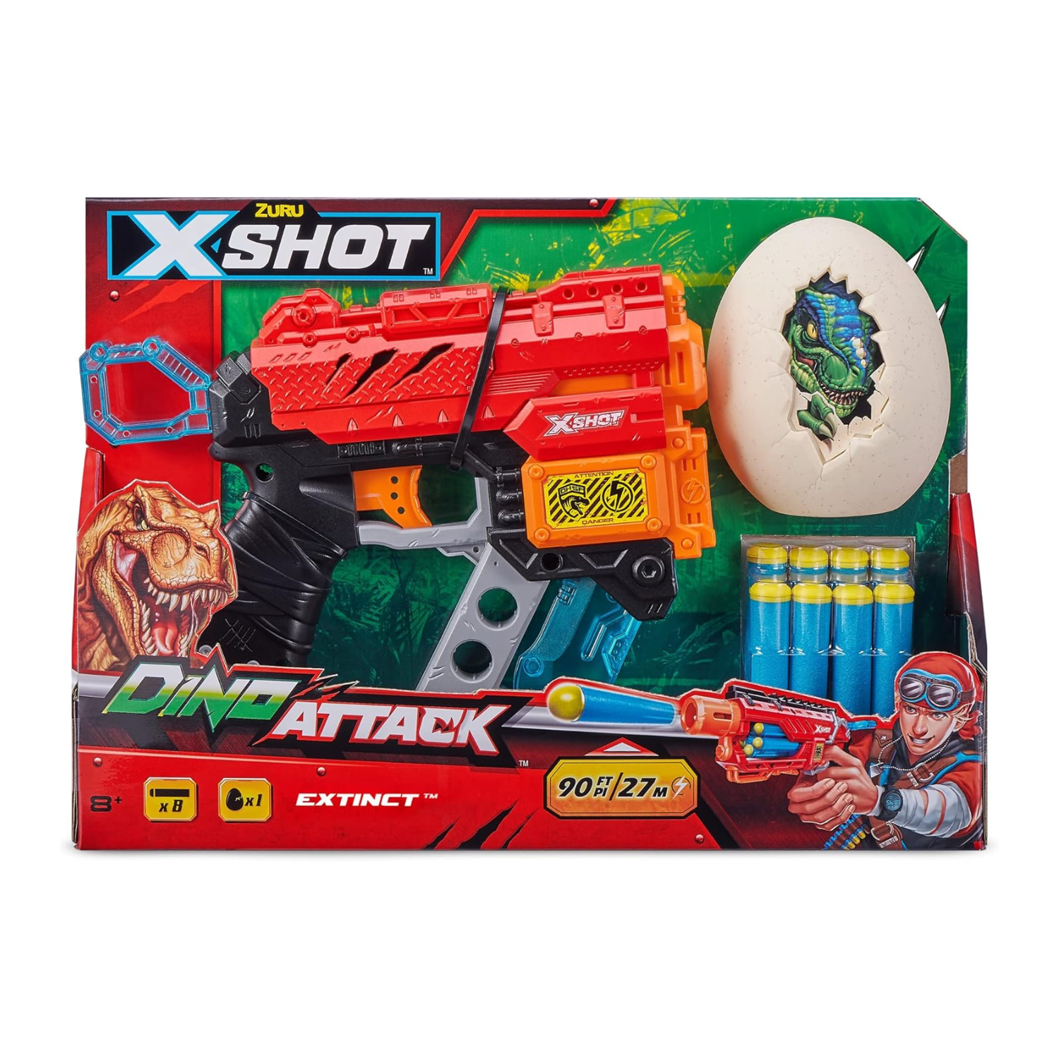 ZURU XSHOT Dino Attack Extinct Blaster with 8 Darts and Sword for Kids