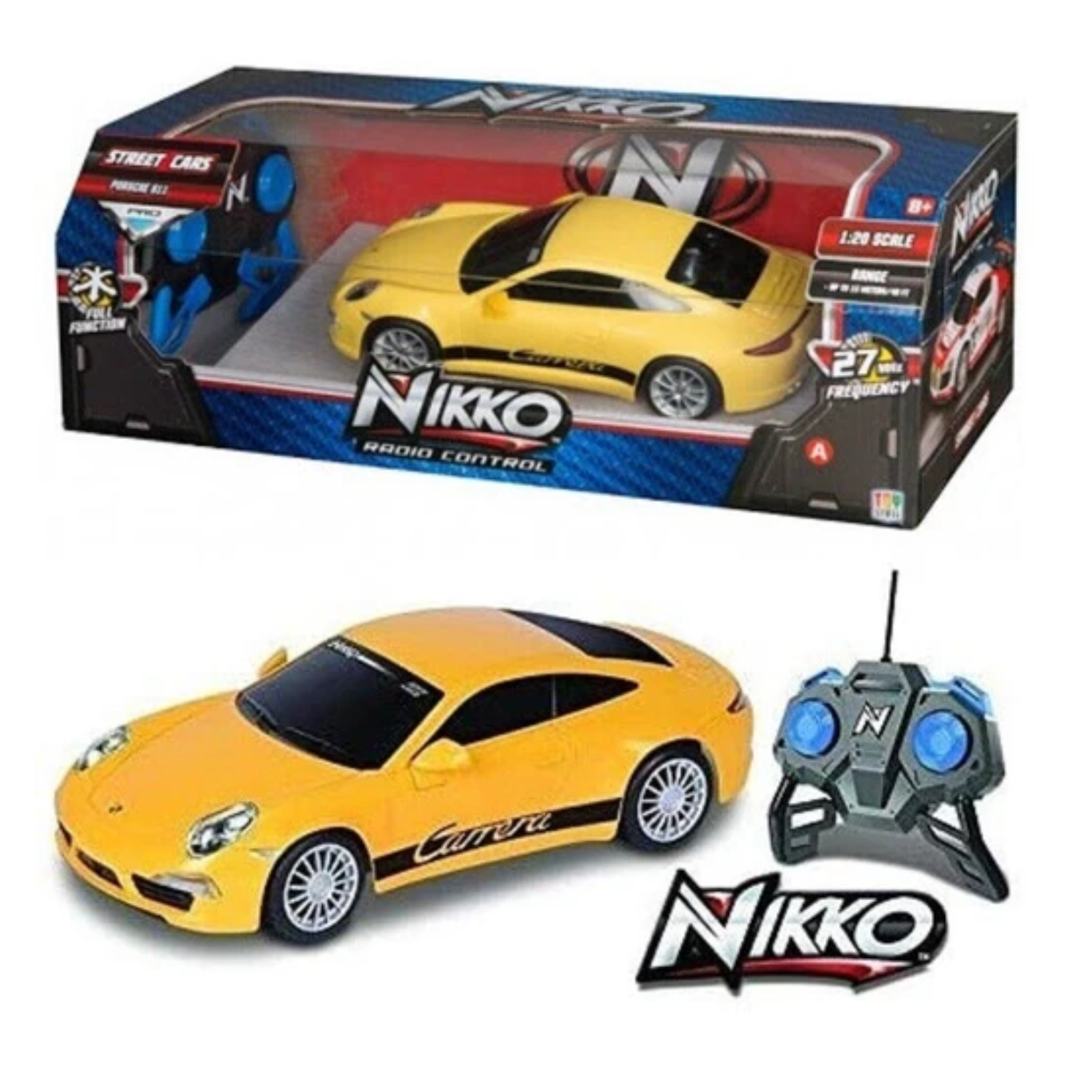 Nikko Sports Porsche Carrera 911 Remote Control Car 1:20 Scale Radio Control
