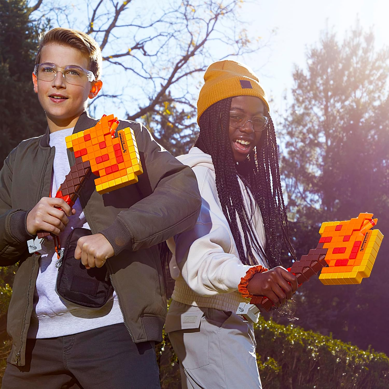 Nerf Minecraft Firebrand Axe Blaster 3 Dart Capacity Edge Ages 8 Plus Play Kids