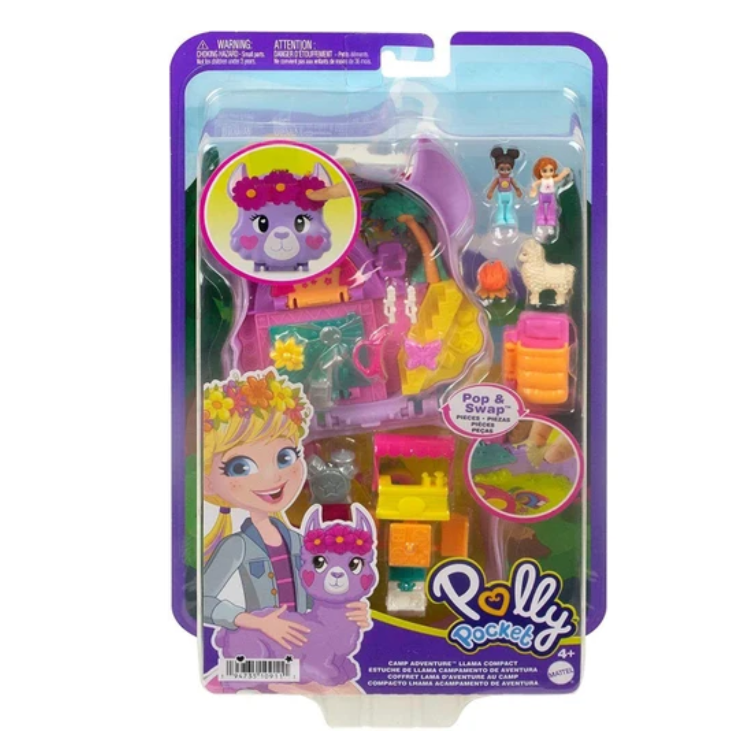 Polly Pocket World - Llama Compact - Pop and Swap Feature 5 Reveals