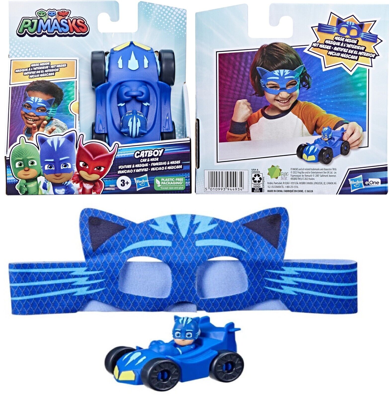 PJ Masks Hero Car And Mask Set Catboy Gekko Owlette Race Play