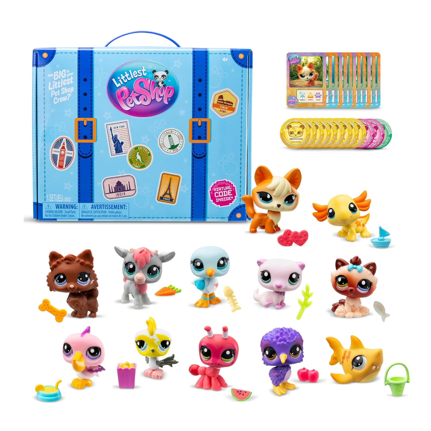 Littlest Pet Shop Traveling Adventure Playset 12 Pets 12 Accessories Cards 4+