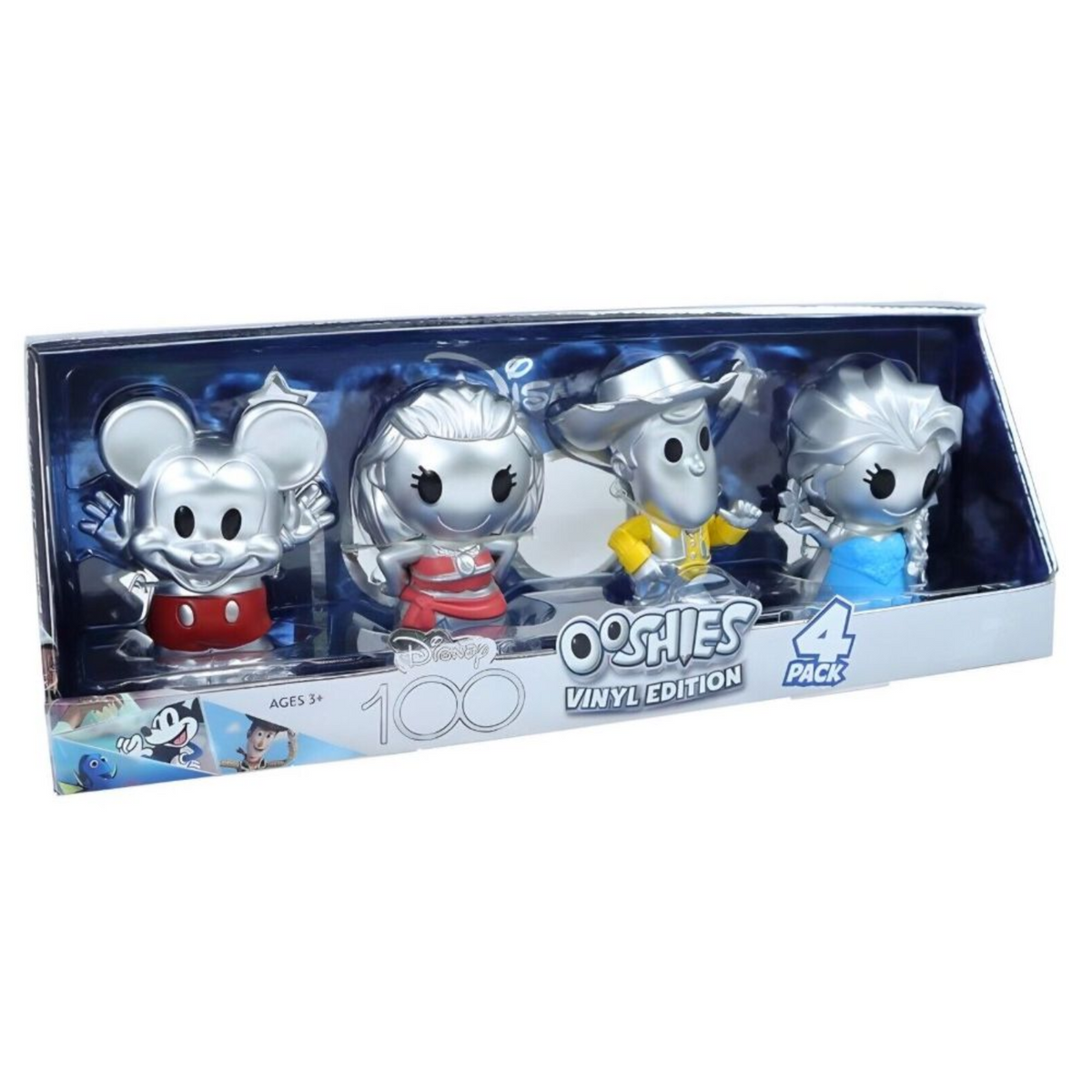 Disney Ooshies Vinyl Edition 4 Pack Mickey Mouse Woody Moana Elsa Figure New Toy