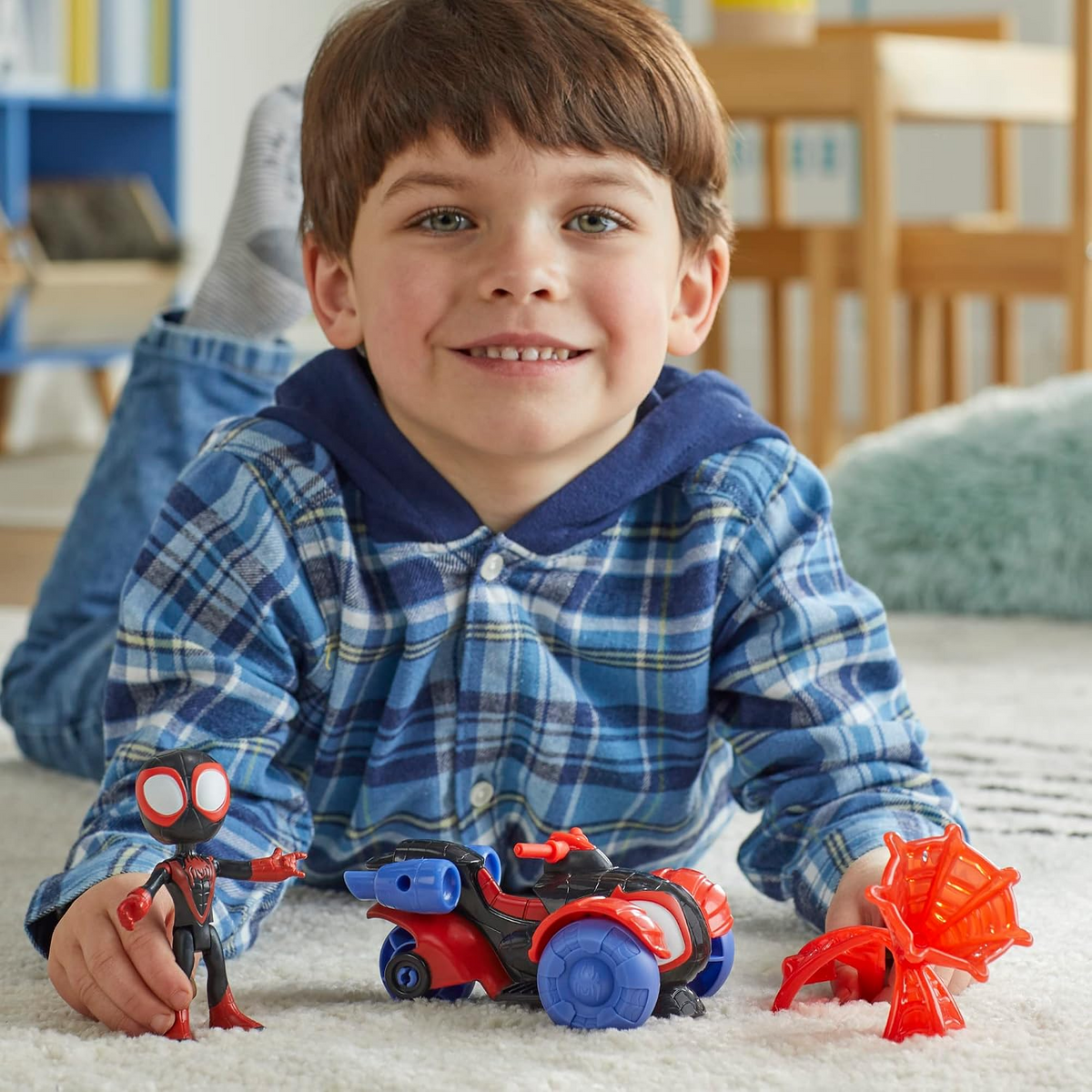 Spidey And Friends Techno Racer Vehicle Miles Morales With Accessory New Toy
