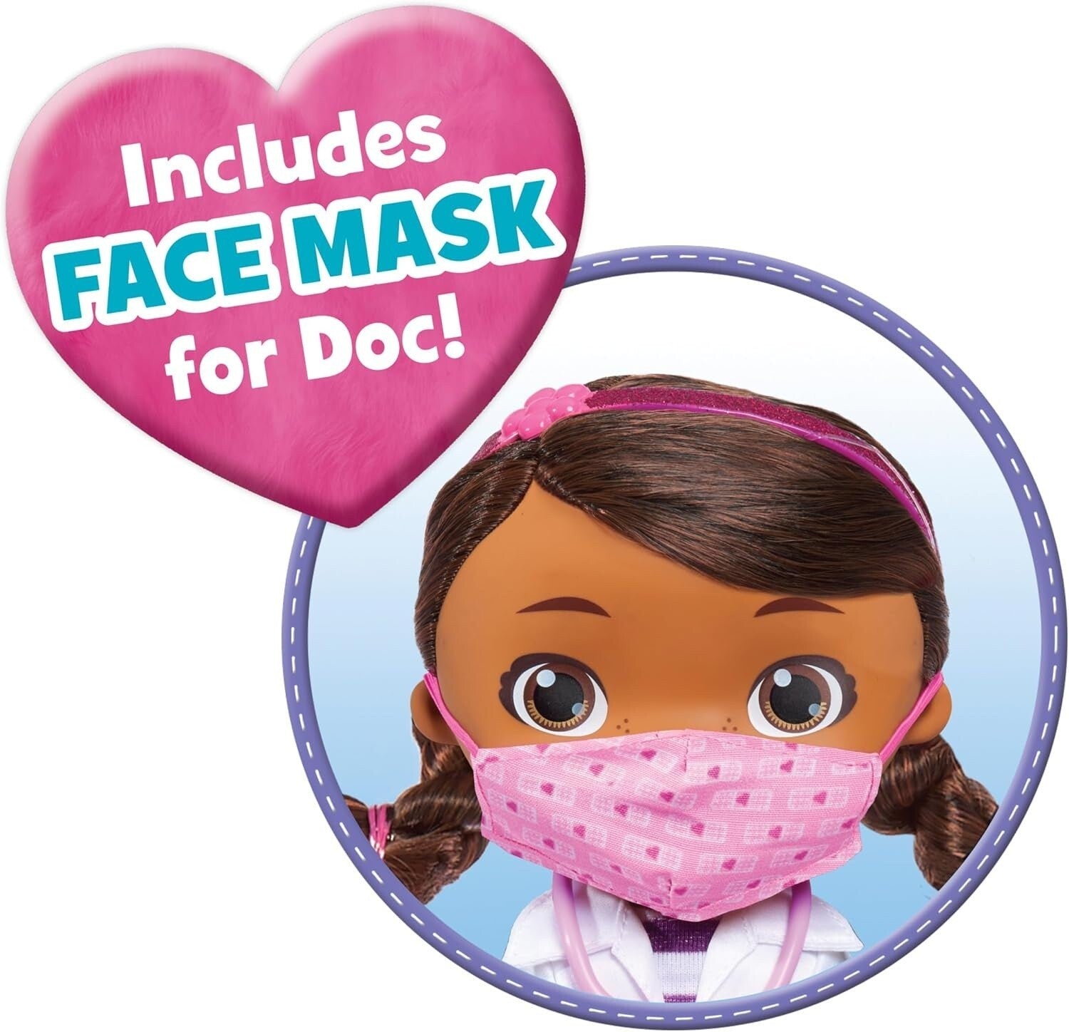Disney Junior Doc McStuffins Wash Your Hands Doll With Mask and Accessories Play