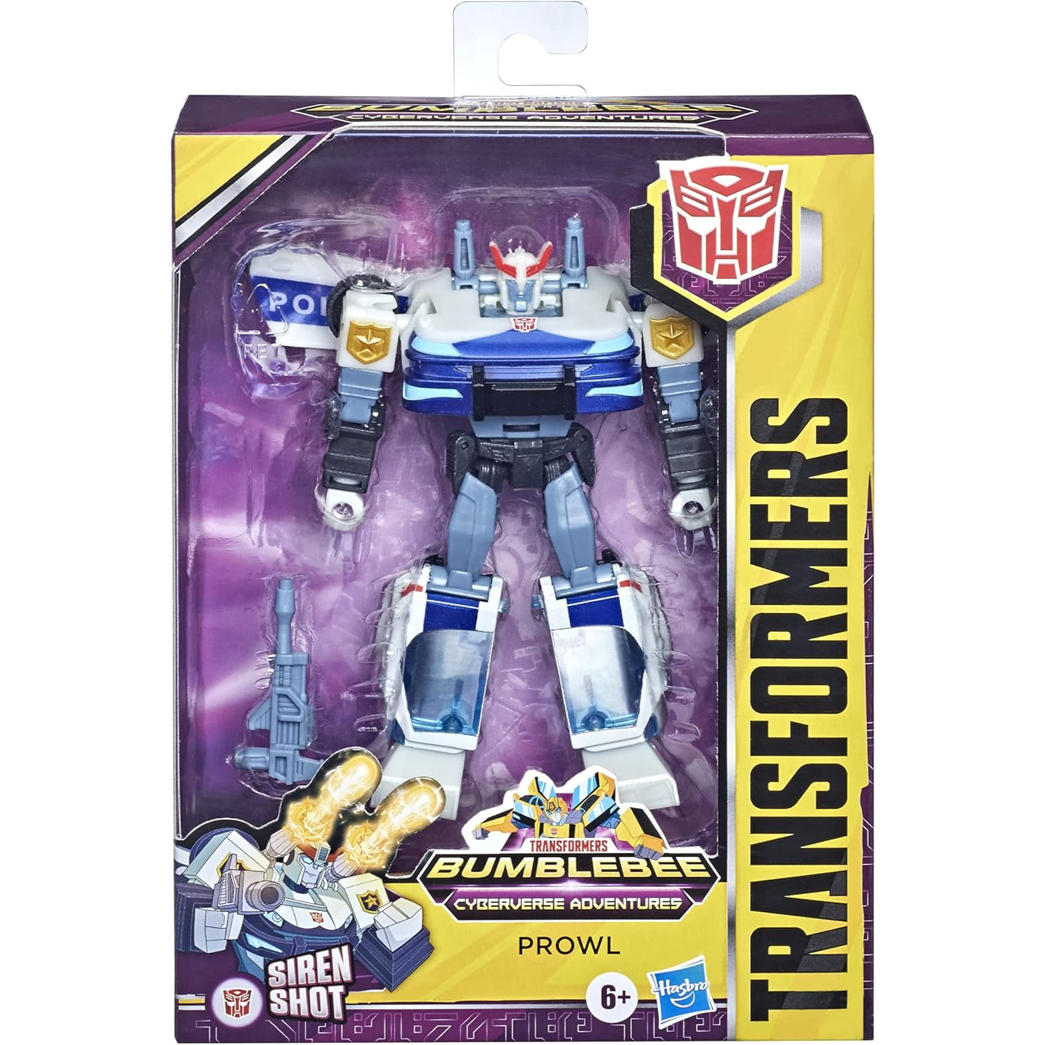 Transformers Bumblebee Cyberverse Prowl 5 Inch Deluxe Robot Car Siren Attack Toy