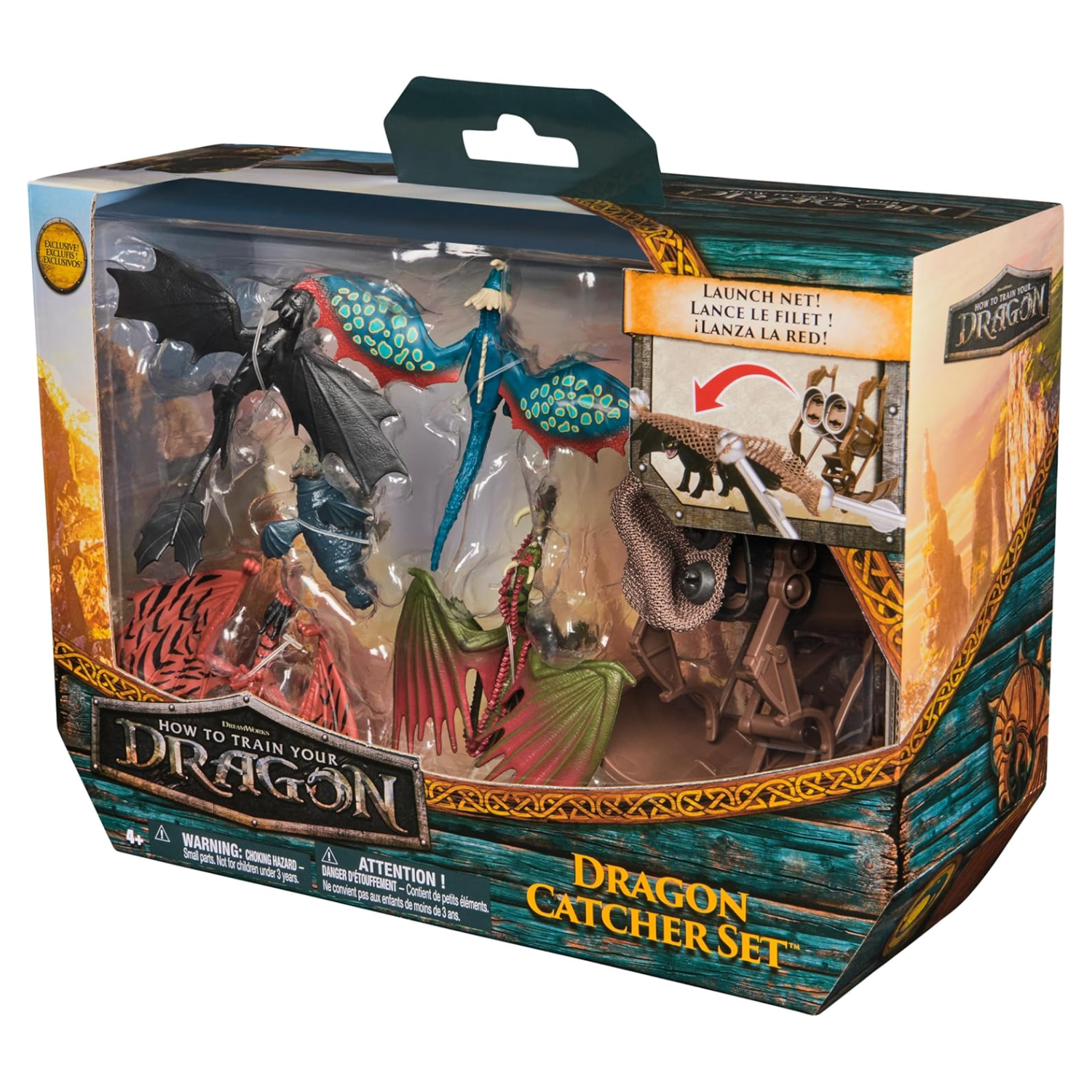 How to Train Your Dragon 5-Pack Dragon Catcher With Hiccup Mangler Net Launcher