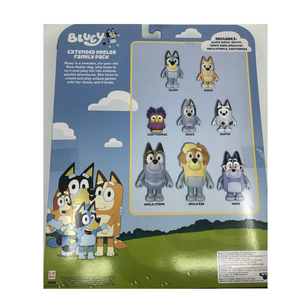 Bluey Extended Heeler Family 8 Pack Figures Bluey Bingo Muffin Socks Kids Toy 3+