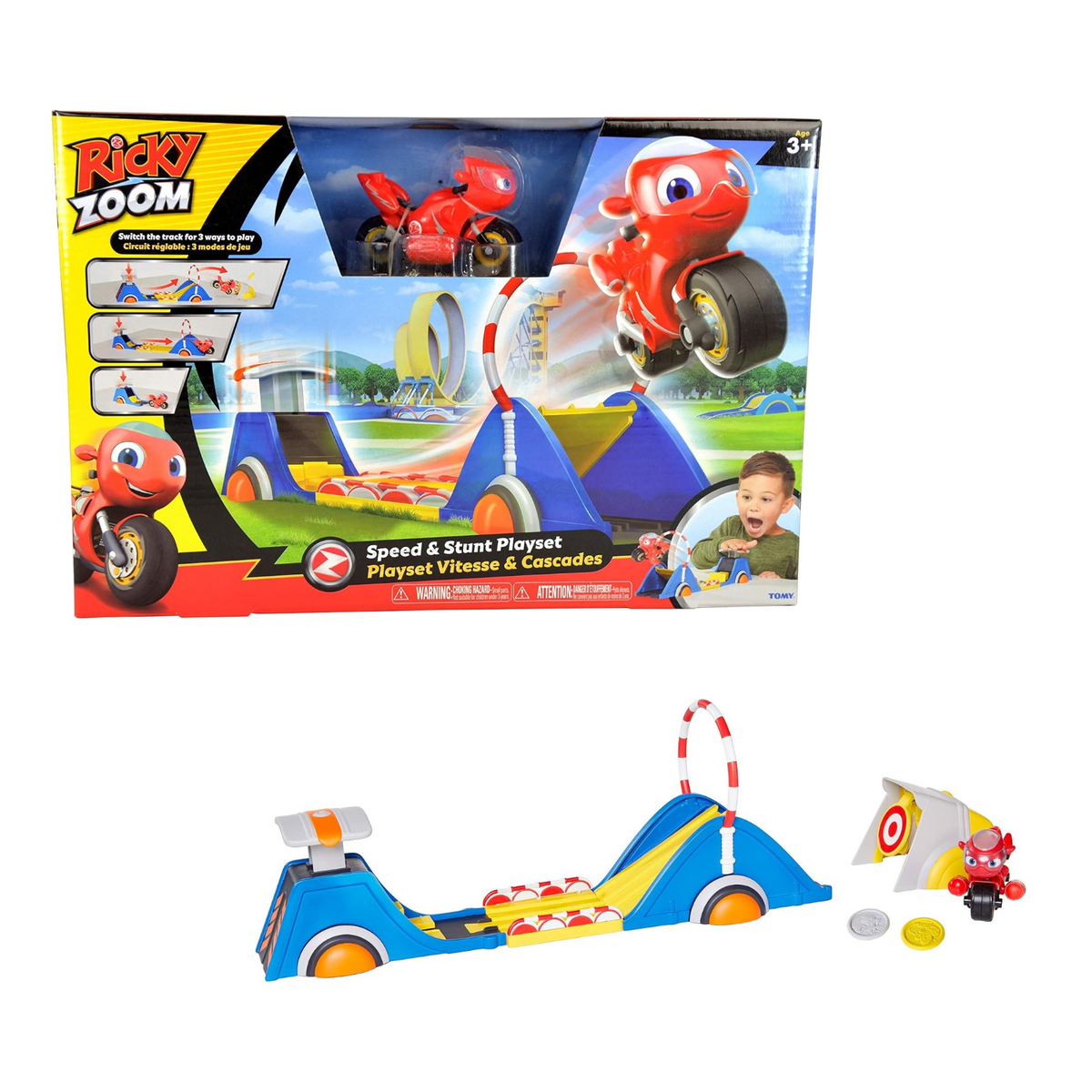 Ricky Zoom Speed and Stunt Bike Playset New Toy Race Track