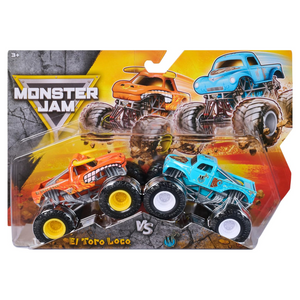 Monster Jam El Toro Loco Vs Whiplash 2 Pack Monster Trucks 1:64 Scale New Toy