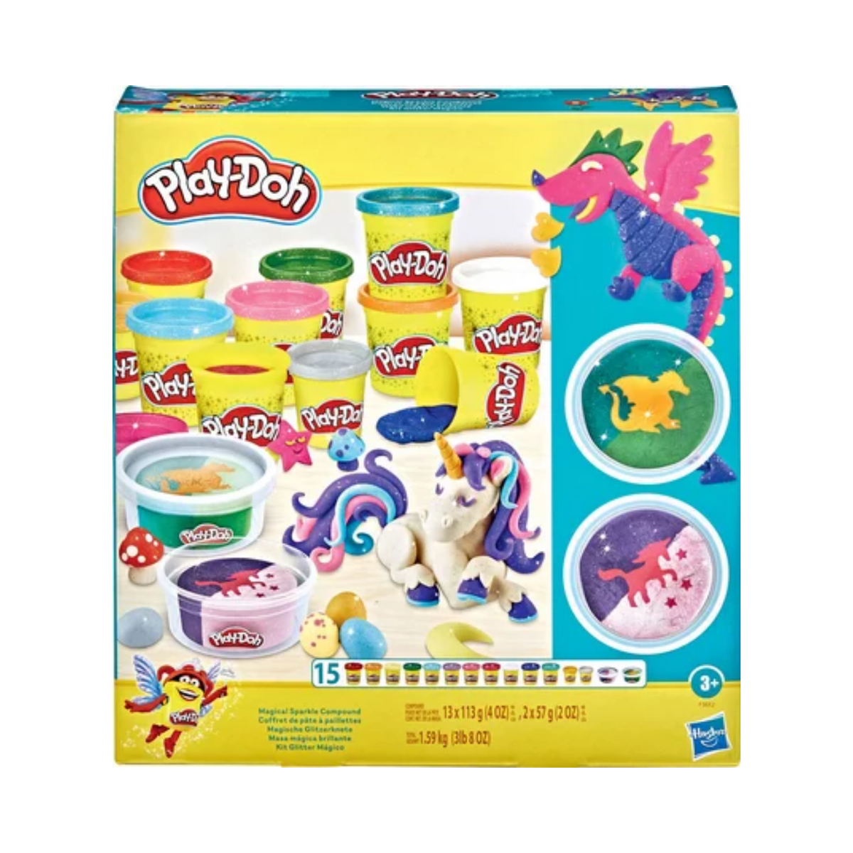 Play-doh Magical Sparkle Compound 15 Cans Coffret Paillettes Dough New Toy