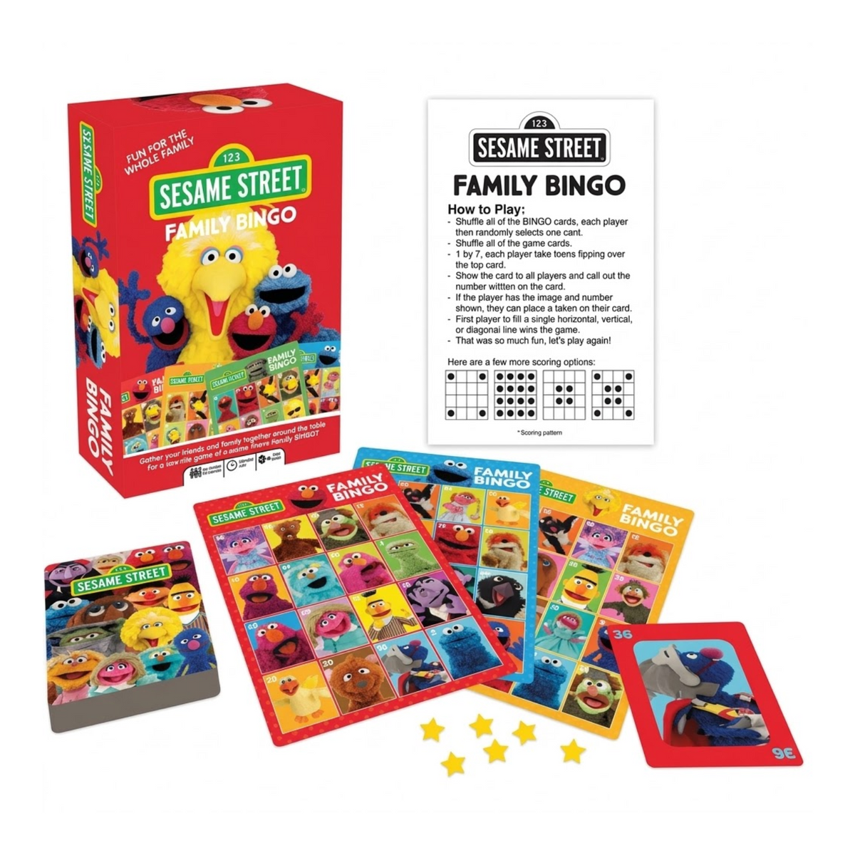 Sesame Street Family Bingo Board Game 8+ Years New Toy