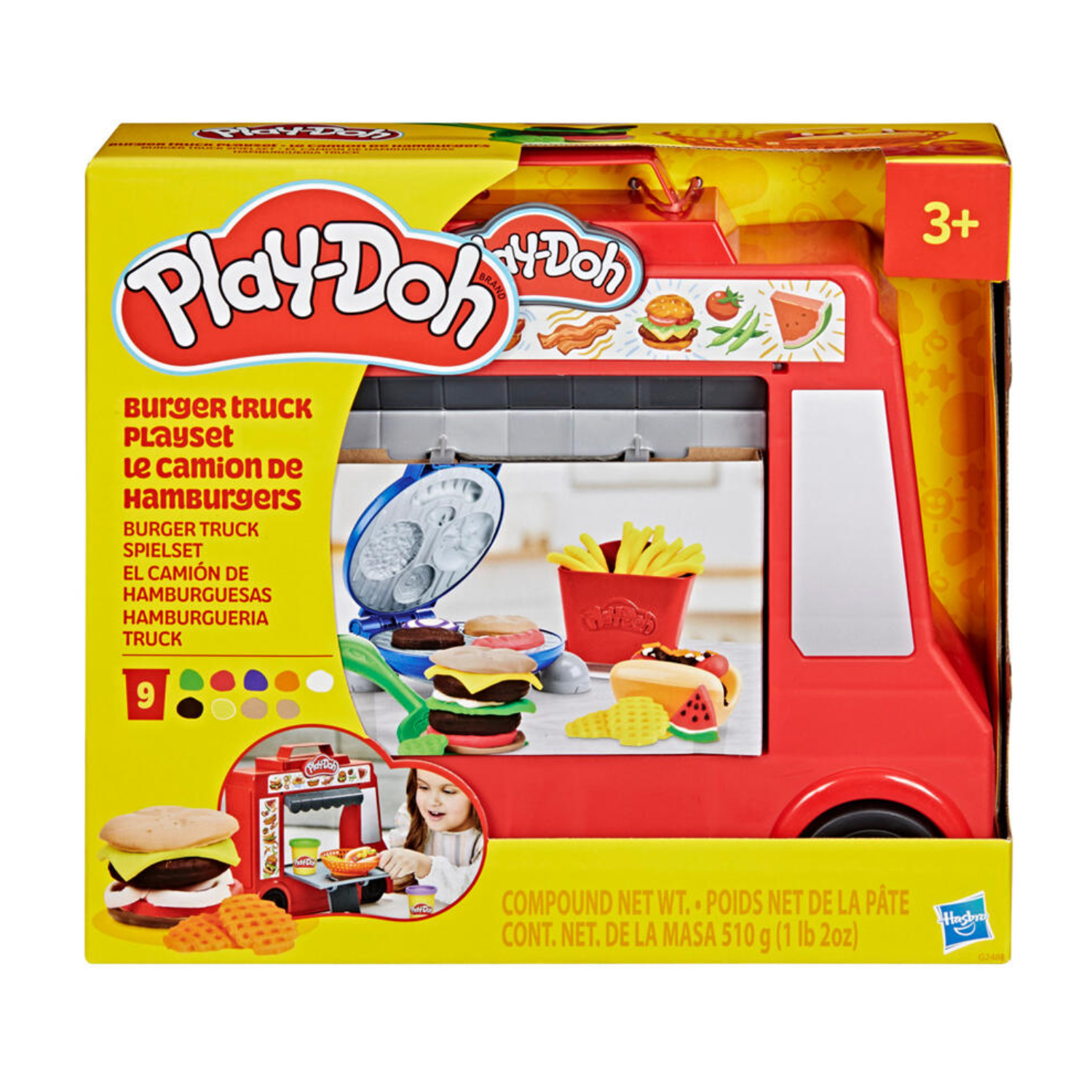 Play-Doh Burger Truck Playset Ages 3+ New Toy Grill French Fry