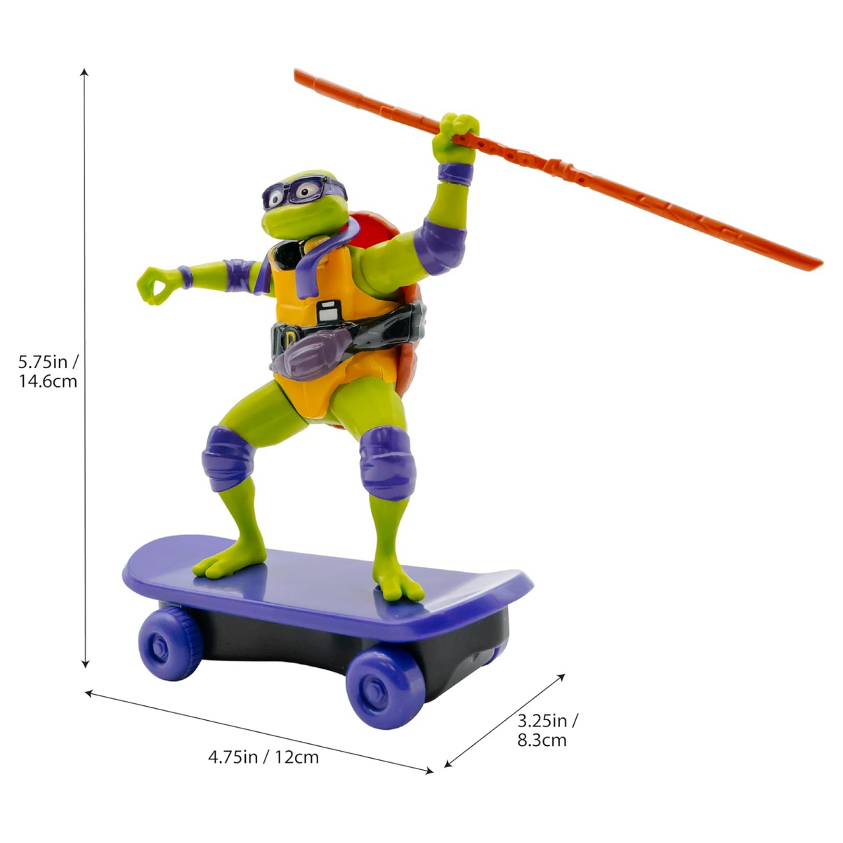 Teenage Mutant Ninja Turtles Donnie Mutant Mayhem Skate Toy TMNT Sewer Shredders
