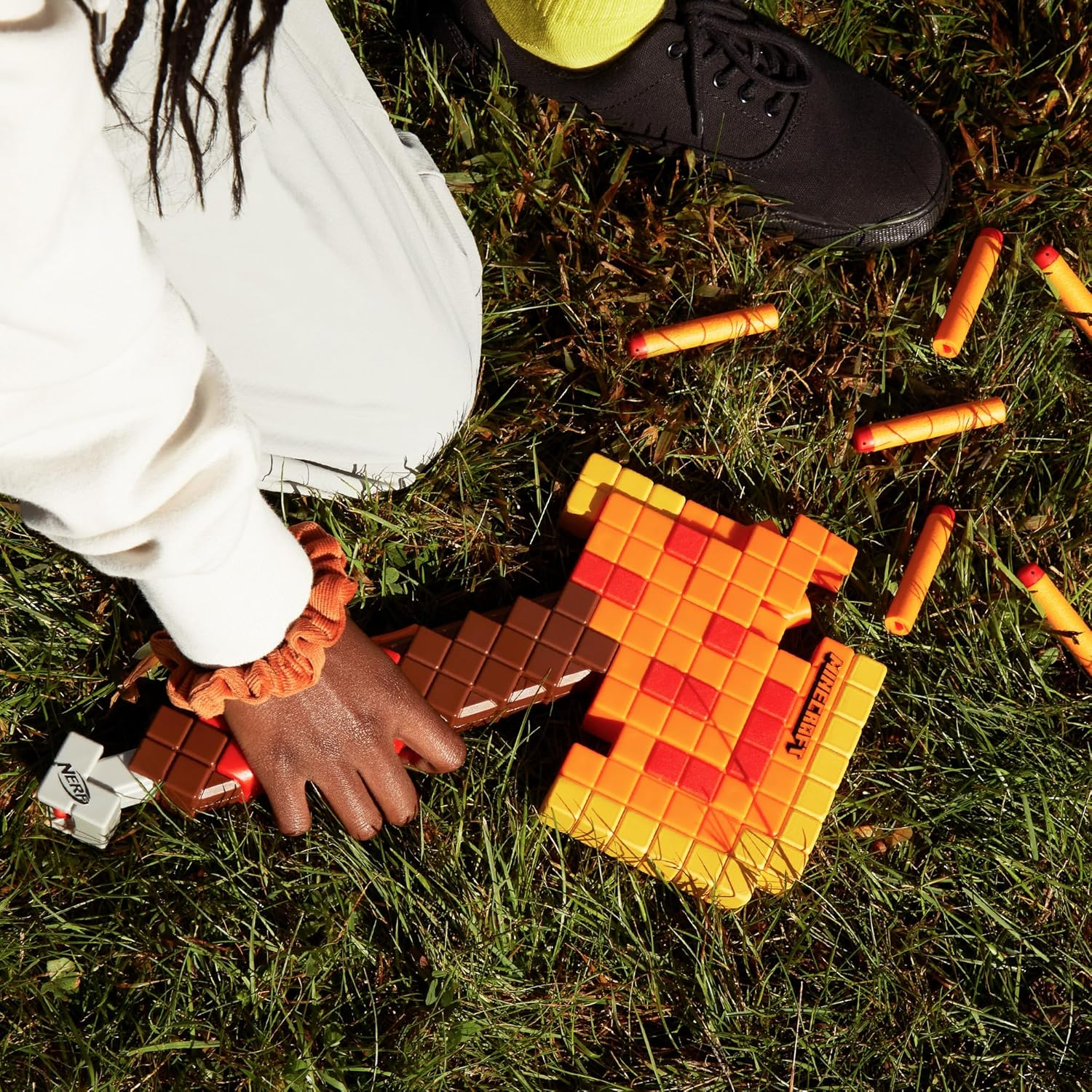 Nerf Minecraft Firebrand Axe Blaster 3 Dart Capacity Edge Ages 8 Plus Play Kids