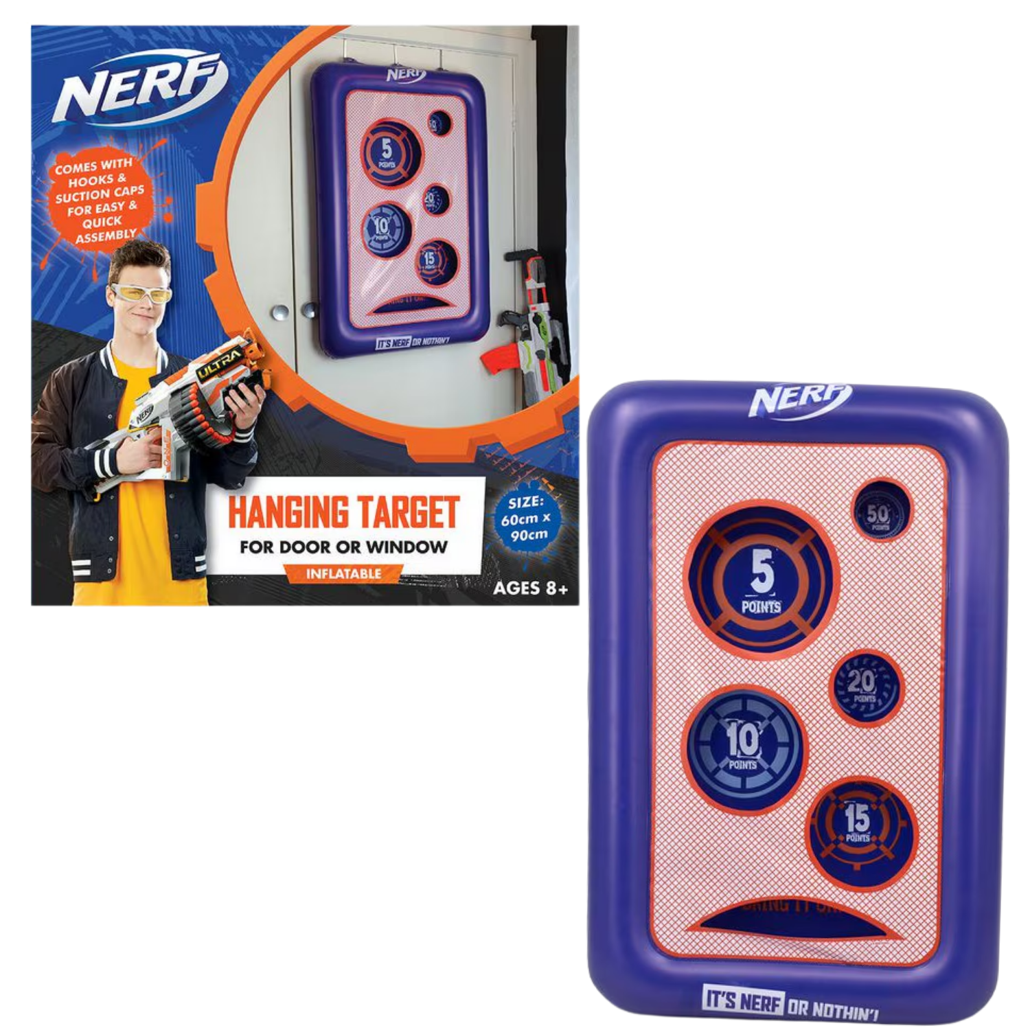 Nerf Hanging Inflatable Target with Scoring Zones for Dart Practice