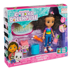 Gabby’s Dollhouse Deluxe Craft Doll Set with Water Pad & Baby Box Cat Toy 3+
