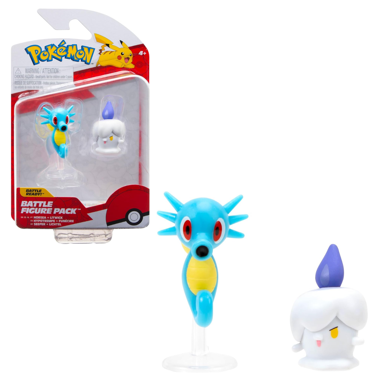 Battle Figure 2 Pack Litwick and Horsea Action Figures Ages 4 + Play