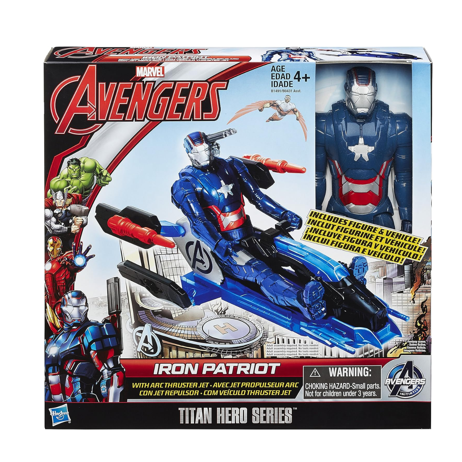 Avengers Titan Hero Series Iron Patriot 12 Inch Figure Arc Thruster Jet