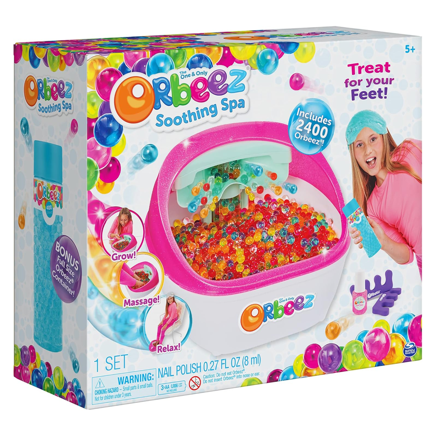 Orbeez Ultimate Soothing Foot Spa Set 2400 Beads Nail Polish Toe Separators Gift