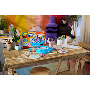 Crayola Spin & Spiral Art Station 2-in-1 Creative Drawing and Spin Art Set Ages