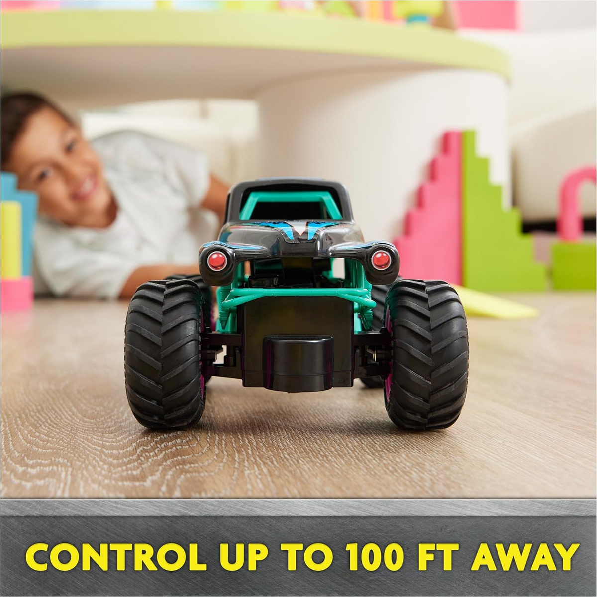 Monster Jam Nitro Neon Grave Digger Remote Control Monster Truck 1:24 Scale