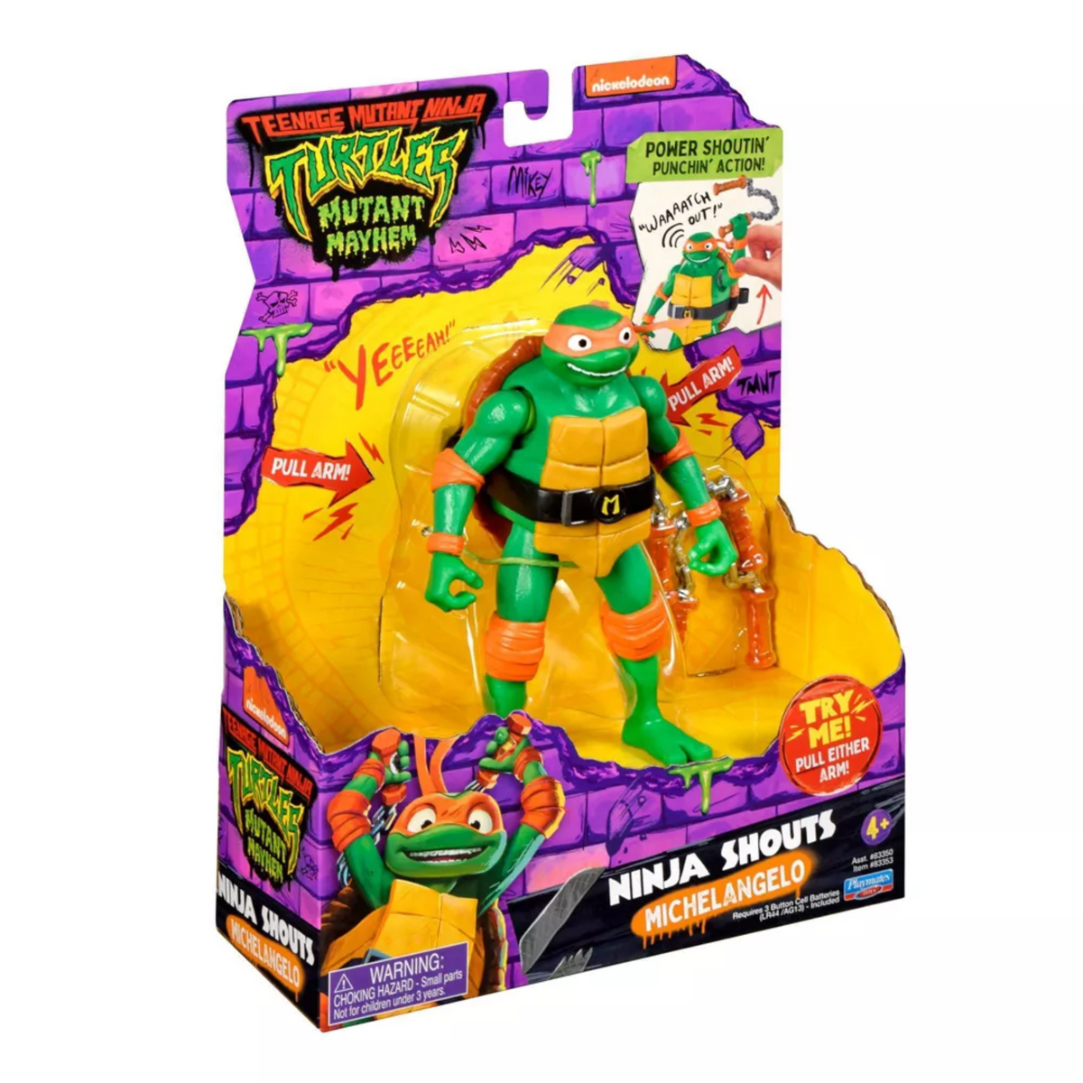 TMNT Ninja Turtles Mutation Mayhem Ninja Shouts Michelangelo 14 CM Action Figure