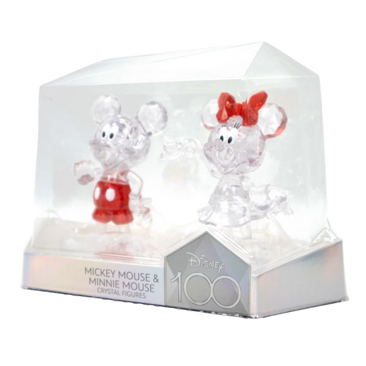 Disney 4 Inch Crystal Figures Twin Pack Mickey And Minnie Mouse New Toy