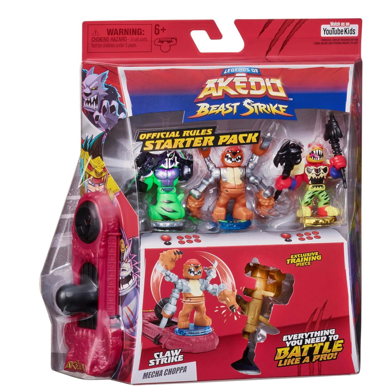 Legends of Akedo Beast Strike Claw Starter Pack 3 Warriors Controller Age 6+