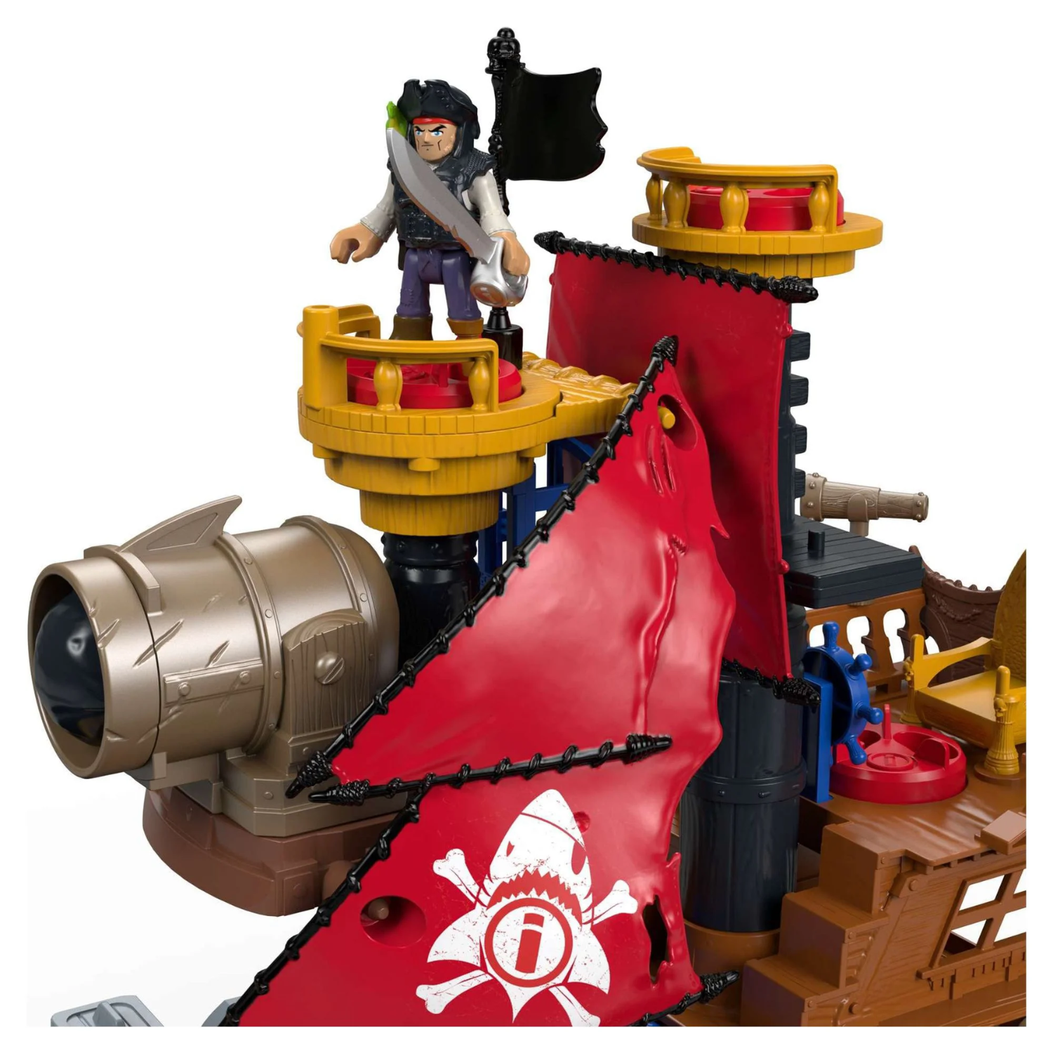 Fisher-Price Imaginext Shark Bite Pirate Ship Playset with Figure Kids Toy 3+