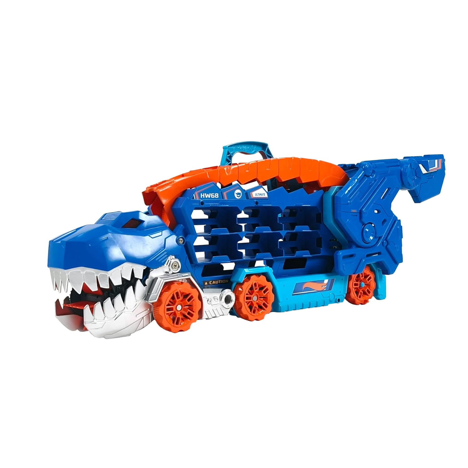 Hot Wheels City Ultimate T-Rex Transporter Car Track Set Hauler Stomping Dino 4+