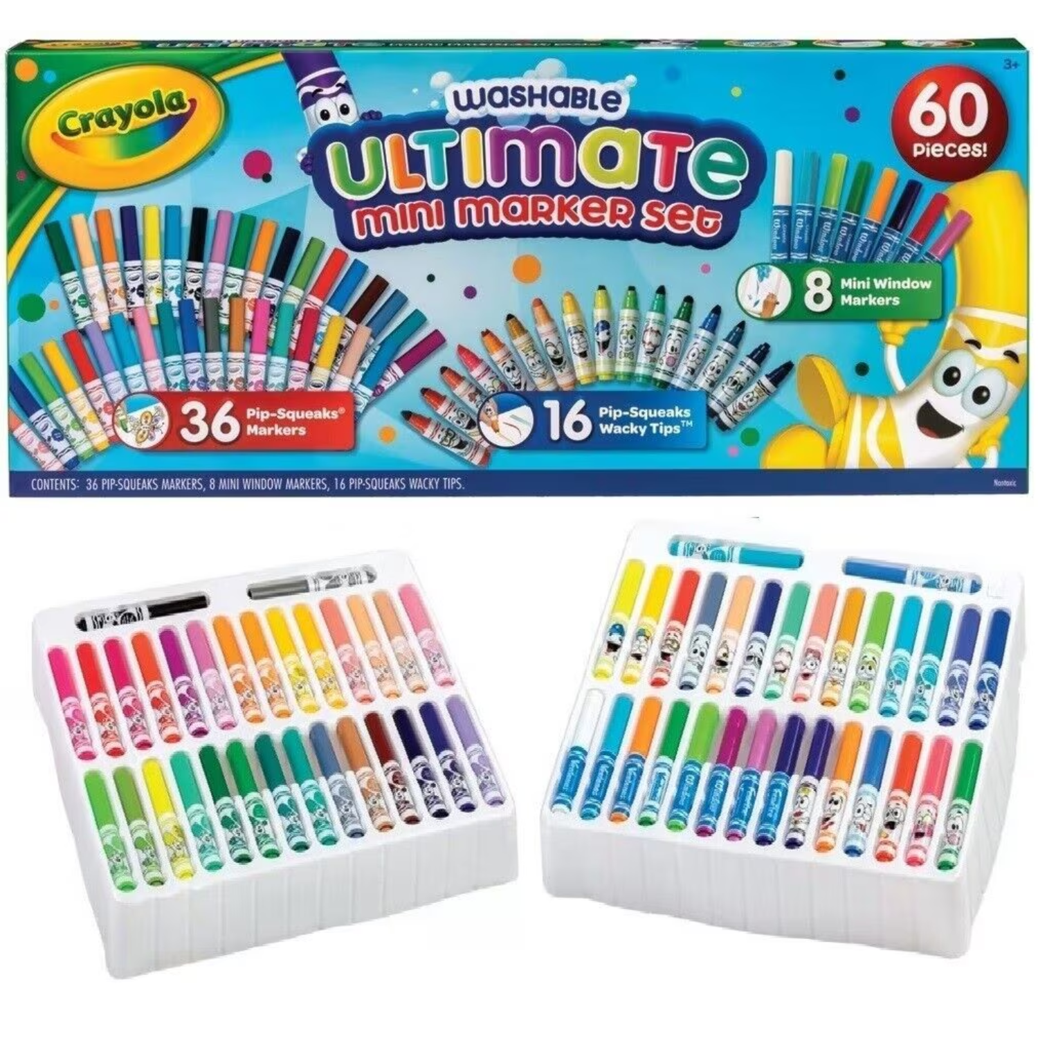 Crayola Washable Ultimate Mini Marker Set Paint Colours Play Crayons Wacky Tips