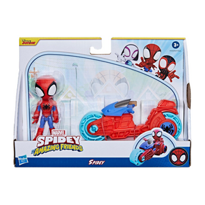 Spidey and Friends Spidey Figure with Motorbike Toy 4" Preschool Playset