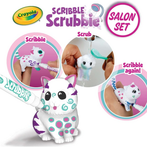 Crayola Scribble Scrubbie Pets Salon Playset with Washable Markers for Kids 4+