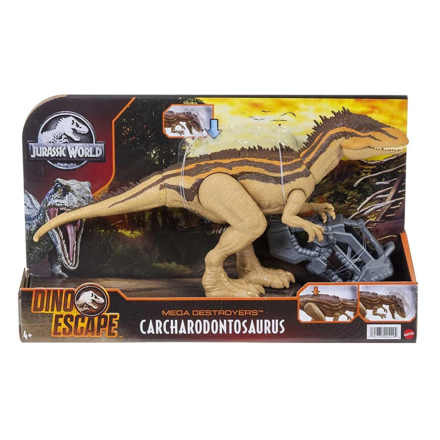 Jurassic World Mega Destroyers Carcharodontosaurus Dino Toy Age 4+ Mattel