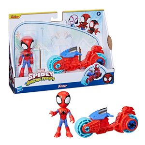 Spidey and Friends Spidey Figure with Motorbike Toy 4" Preschool Playset