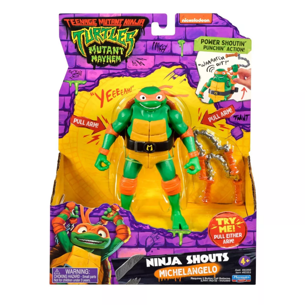 TMNT Ninja Turtles Mutation Mayhem Ninja Shouts Michelangelo 14 CM Action Figure