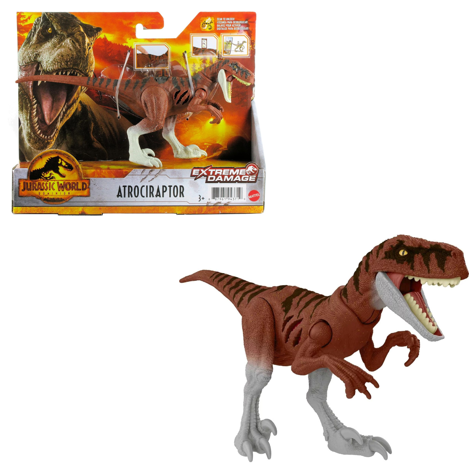 Jurassic World Dinosaur Atrociraptor Extreme Damage Black Action Figure Toy 3+