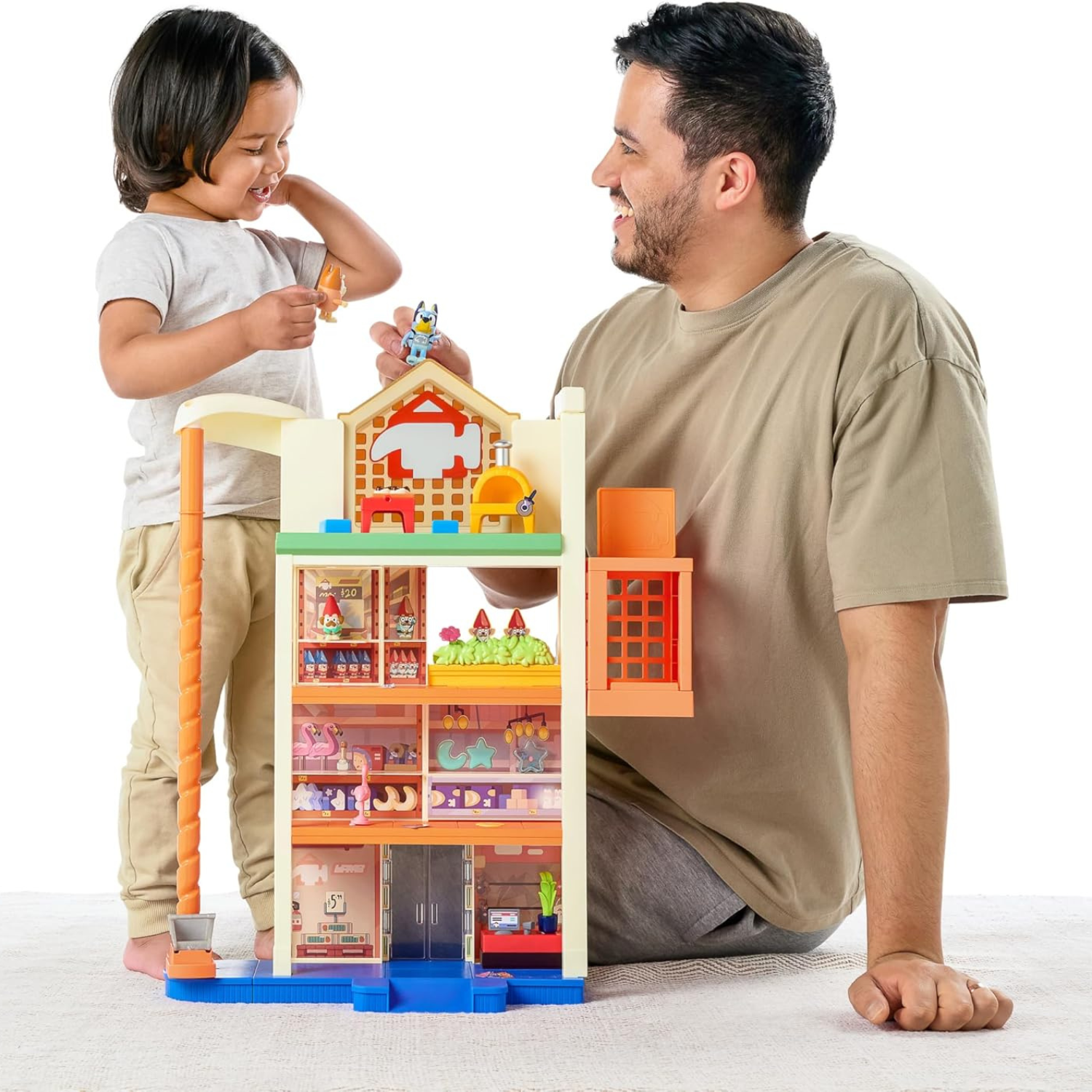 Bluey Hammerbarn Shopping Playset 22" Tall with Figures, Lights & Sounds