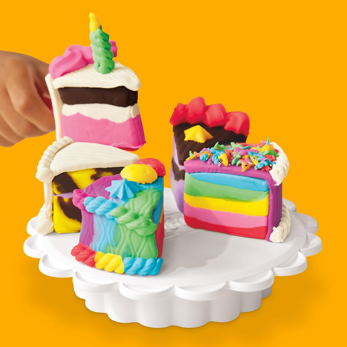 Play-Doh Super Slice Cake Playset New Toy Oven With Play Kitchen Accessories