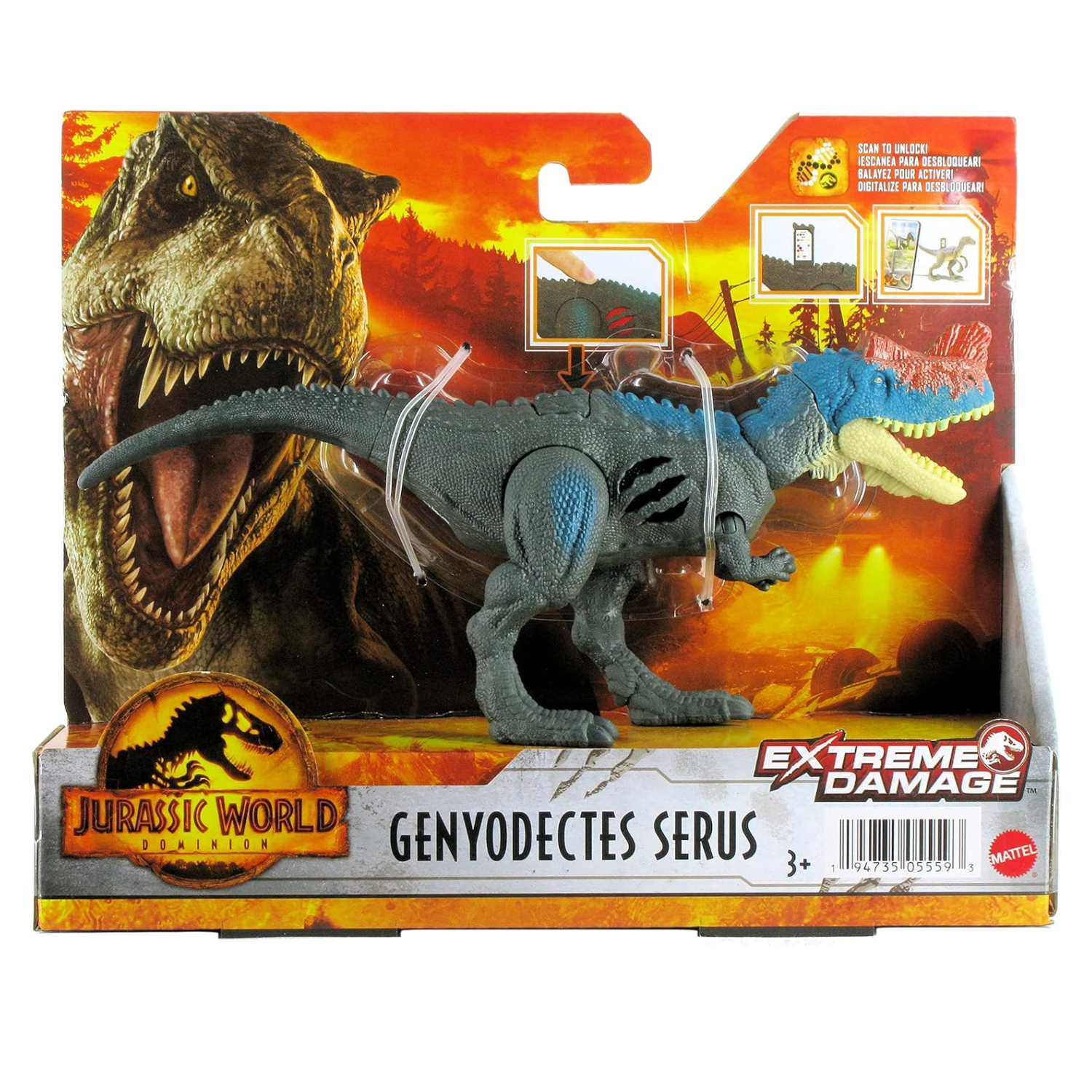 Jurassic World Genyodectes Serus Extreme Damage Dinosaur Toy Figure Ages 3+