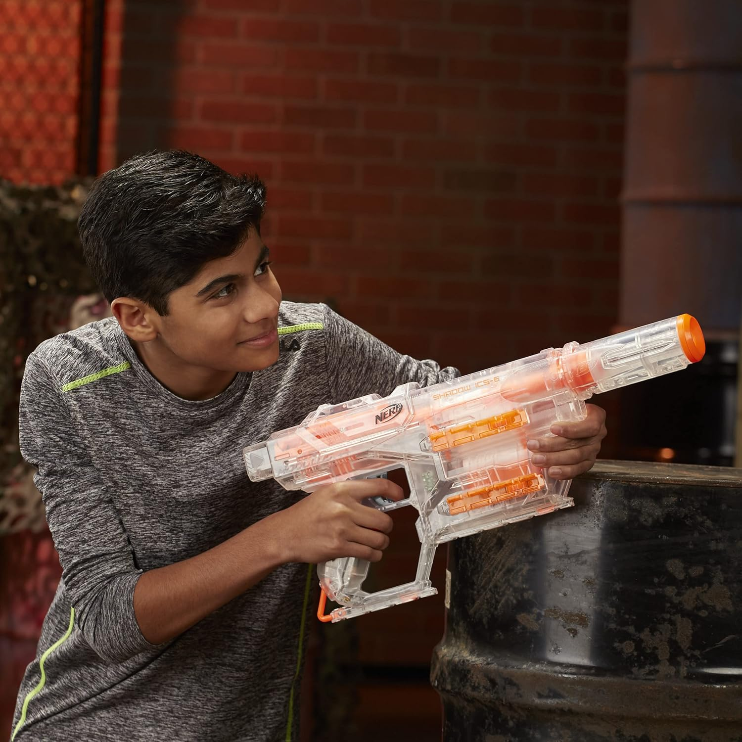 Nerf Modulus Ghost Ops Shadow ICS-6 Blaster Light Up Custom 6 Darts Ages 8 +