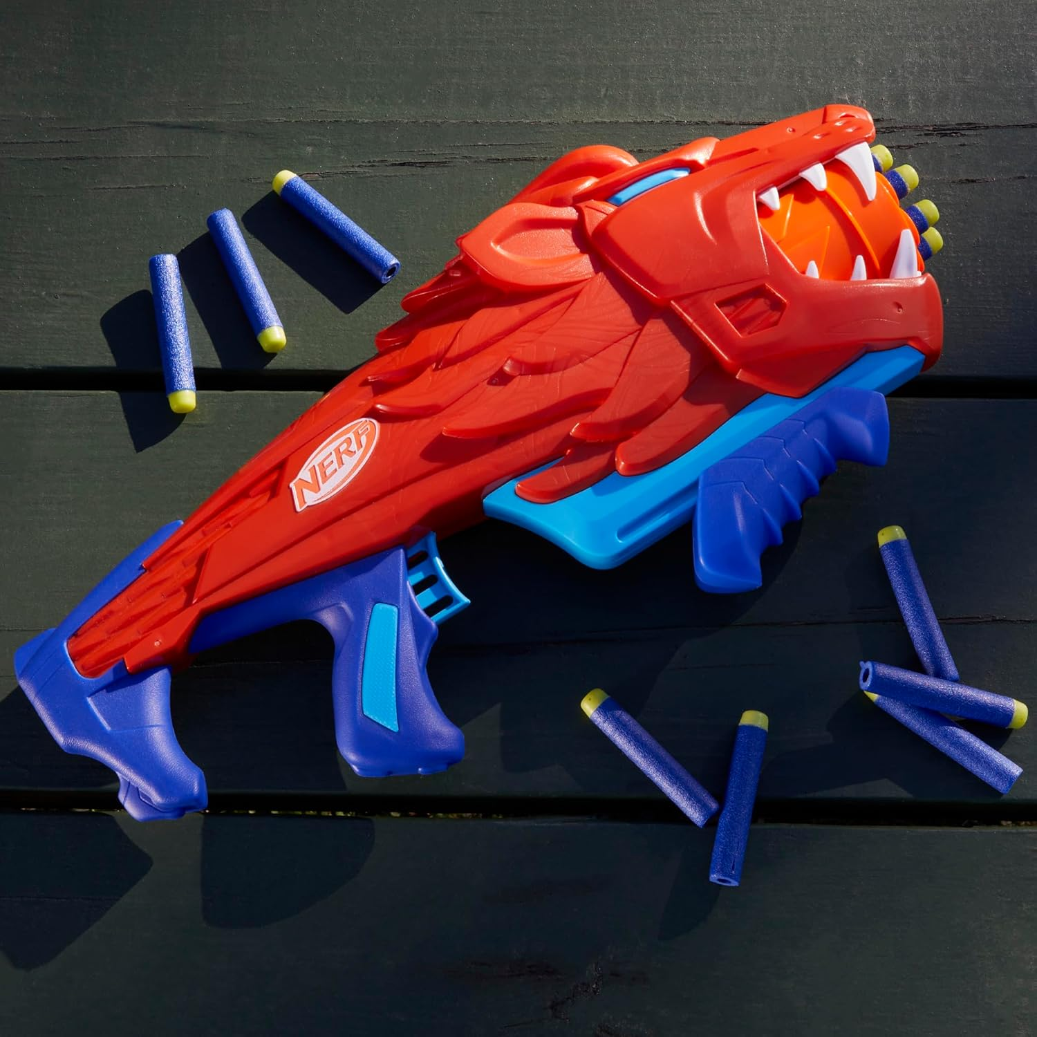 NERF Wild Lionfury Easy Play Dart Blaster Toy Gun Lightweight Kids 6+ Outdoor
