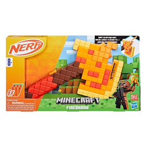 Nerf Minecraft Firebrand Axe Blaster 3 Dart Capacity Edge Ages 8 Plus Play Kids