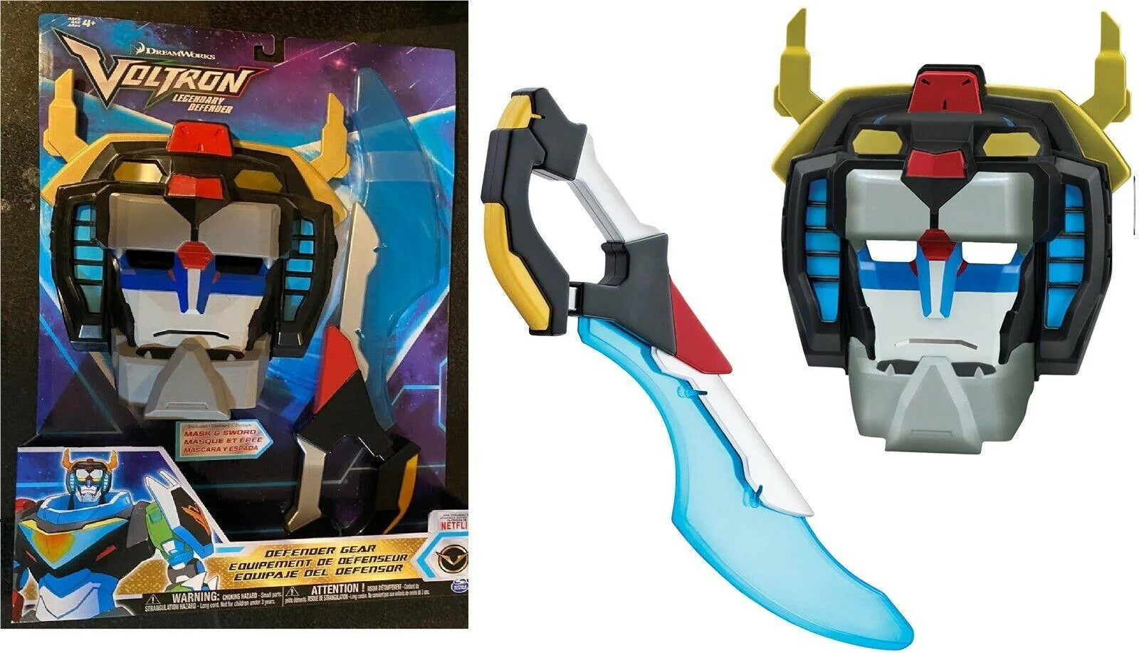 Blue Voltron Defender mask & Sword -Roleplay Set Ages 4+ Toy Play Fight Lion