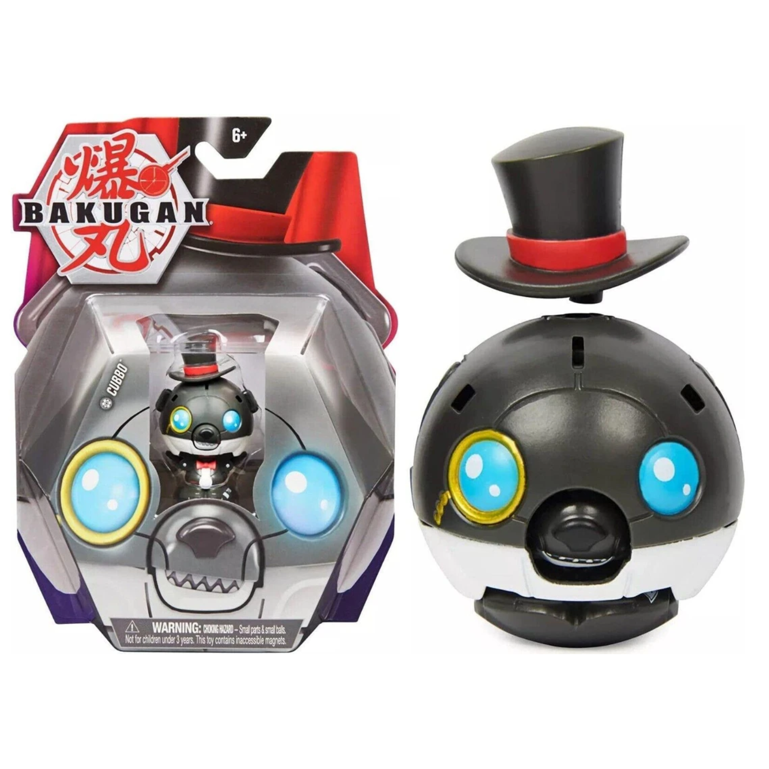 Bakugan Cubbo Tuxedo 2" Core Figure 2021 Darkus Toy with BakuCores & Card