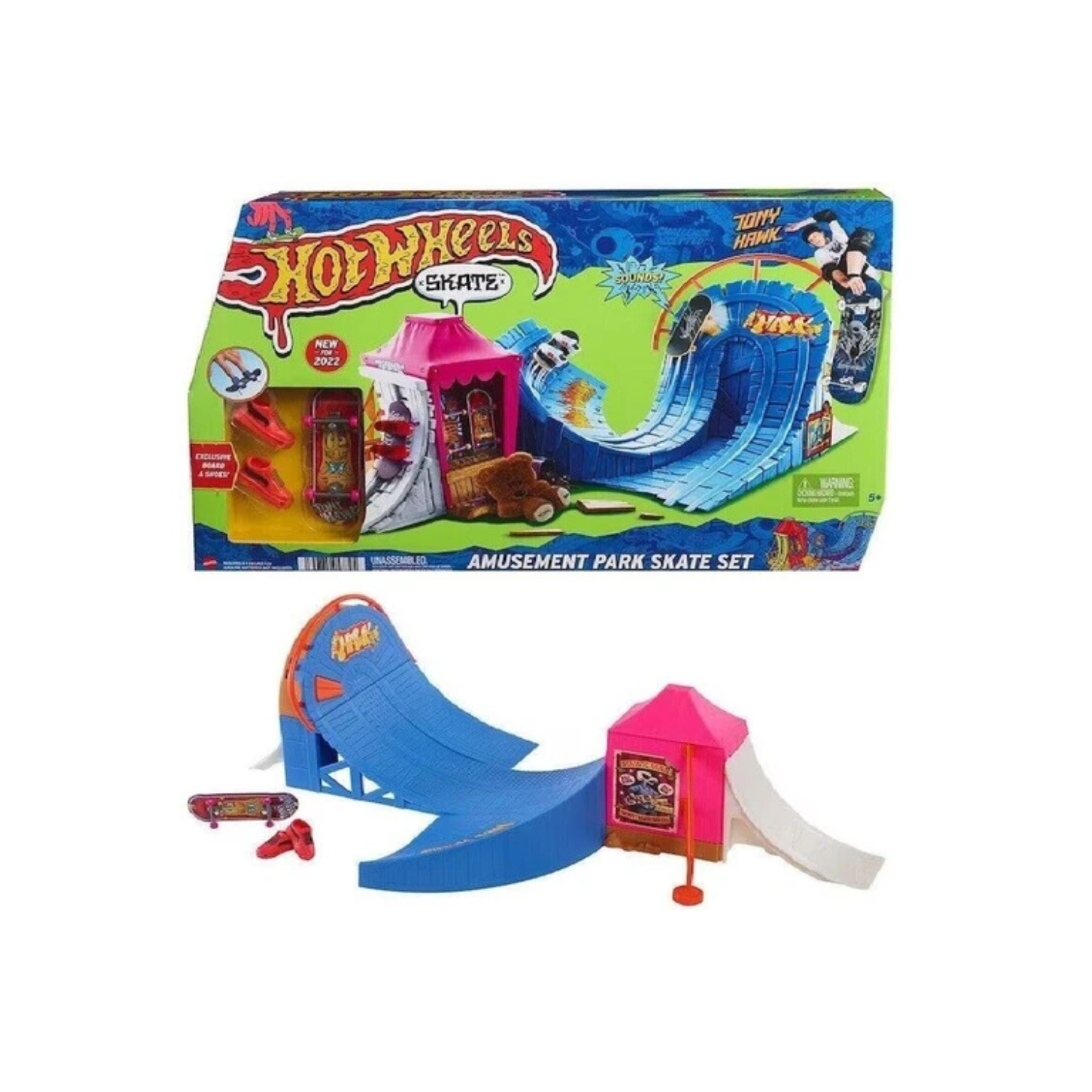 Hot Wheels Skate Amusement Park Skate Set Ages 5+ New Toy Race Track Car Play