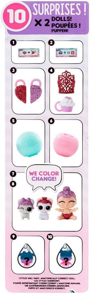 L.O.L. Surprise 2-in-1 Sister Colour Change Dolls with Pet & 10 Surprises Doll