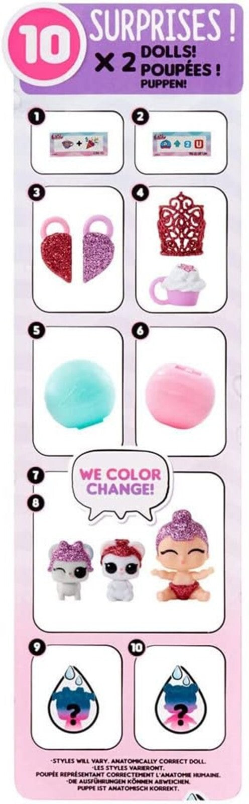 L.O.L. Surprise 2-in-1 Sister Colour Change Dolls with Pet & 10 Surprises Doll