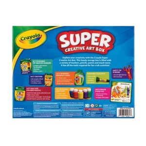 Crayola Super Creative Art Box Washable Markers Crayons Pencils Chalk Glue Paint